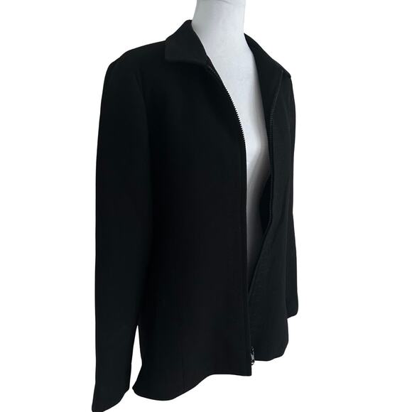 Oscar By Oscar De La Renta Black Wool Zipper Coat/ Jacket - Picture 5 of 11